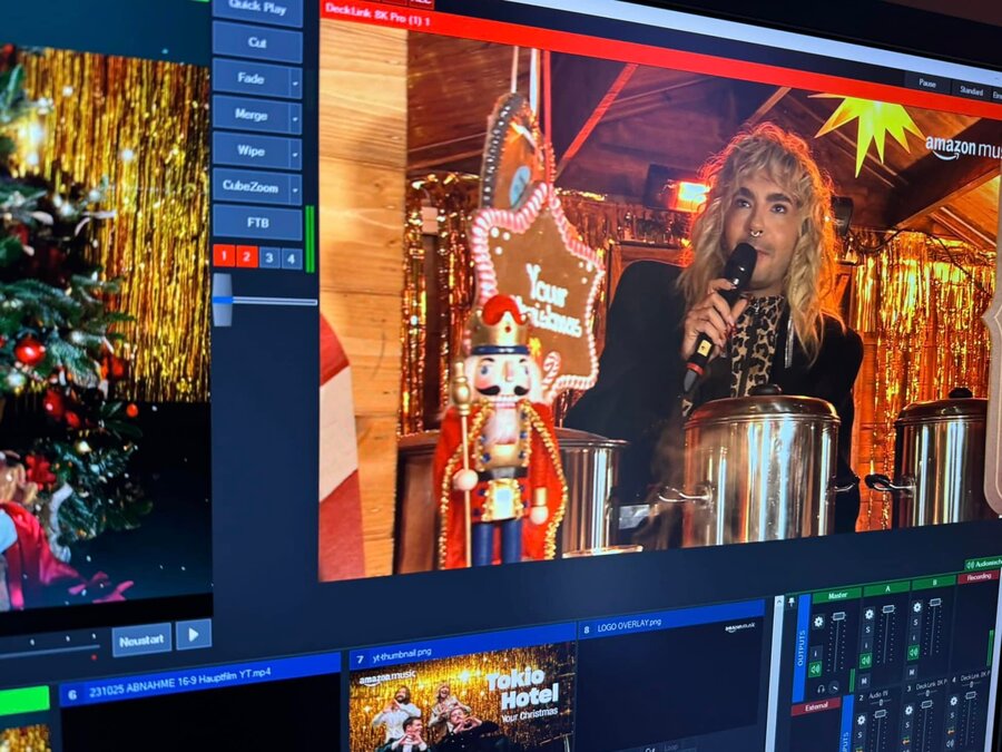Bildregie bei einer weihnachtlichen Live-Produktion